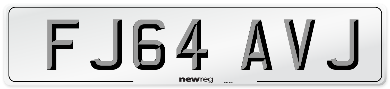 FJ64 AVJ Number Plate from New Reg